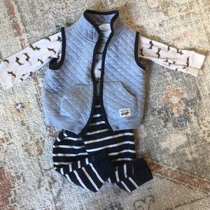 Adorable baby boy 3 piece dog outfit